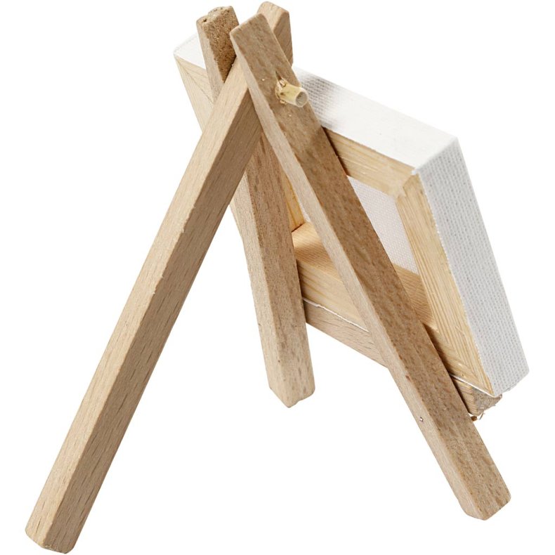 Minil&aelig;rred med staffeli, str. 8x6x1 cm, hvid, 1 stk.