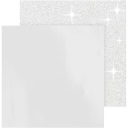 Designpapir , ark 30,5x30,5 cm, 120+128 g, hvid, 2 ark/ 1 pk.