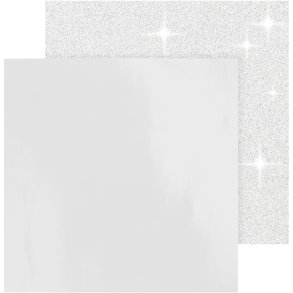 Designpapir , ark 30,5x30,5 cm, 120+128 g, hvid, 2 ark/ 1 pk.