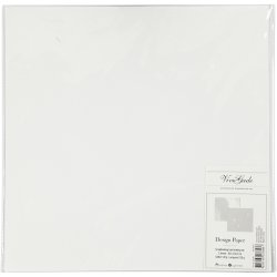 Designpapir , ark 30,5x30,5 cm, 120+128 g, hvid, 2 ark/ 1 pk.