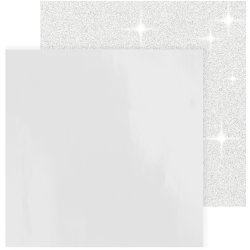 Designpapir , ark 30,5x30,5 cm, 120+128 g, hvid, 2 ark/ 1 pk.