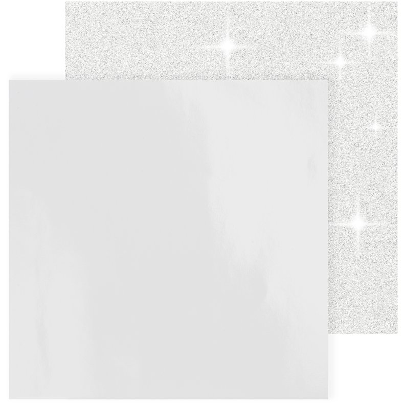 Designpapir , ark 30,5x30,5 cm, 120+128 g, hvid, 2 ark/ 1 pk.