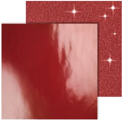 Designpapir , ark 30,5x30,5 cm, 120+128 g, r&oslash;d, 2 ark/ 1 pk.