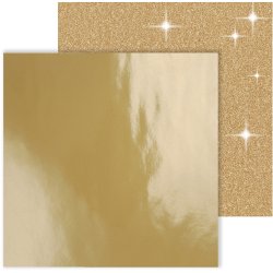 Designpapir , ark 30,5x30,5 cm, 120+128 g, guld, 2 ark/ 1 pk.