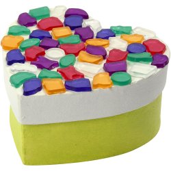 &AElig;sker, str. 6,5-18 cm, brun, hvid, 30 stk./ 1 s&aelig;t