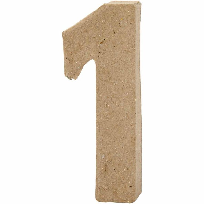 Tal, 1, H: 10 cm, B: 3,5 cm, tykkelse 1,7 cm, 1 stk.