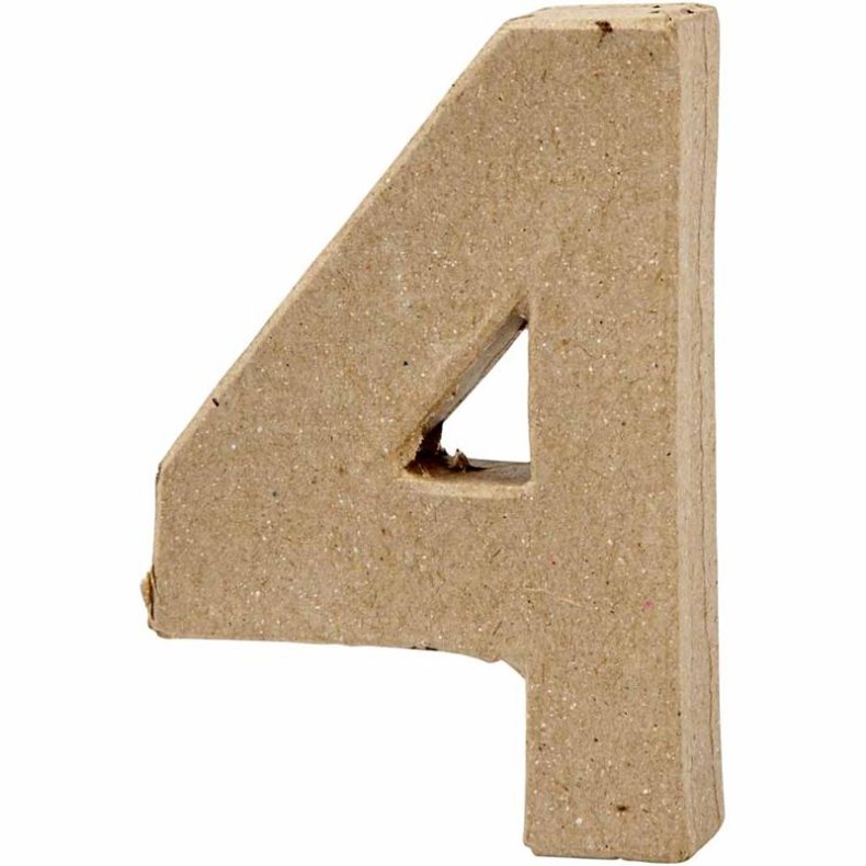 Tal, 4, H: 10 cm, B: 6,8 cm, tykkelse 1,7 cm, 1 stk.