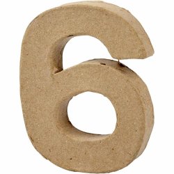 Tal, 6, H: 10 cm, B: 8,2 cm, tykkelse 1,7 cm, 1 stk.