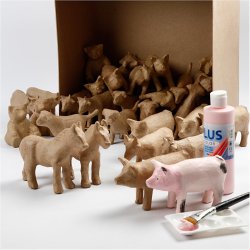 Minidyr, H: 8-12 cm, 60 stk./ 1 pk.