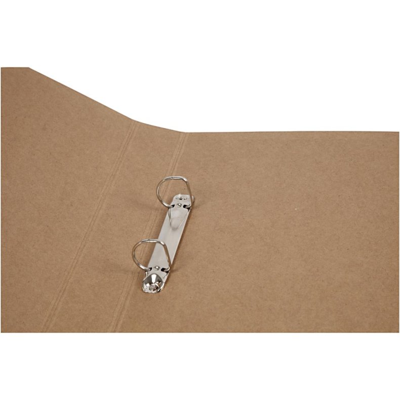 Ringbind, B: 50 mm, str. 28x31,5 cm, 2 ringe, natur, 1 stk.