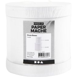 Tromme&aelig;sker, H: 11+13 cm, diam. 11+13 cm, hvid, 1 s&aelig;t