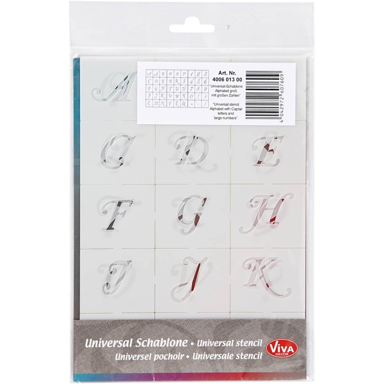 Skabeloner, bogstaver og tal, H: 20-30 mm, A5, ark 148x210 mm, 3 ark/ 1 pk.
