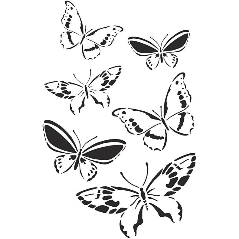 Stencil, sommerfugle, A4, ark 210x297 mm, 1 stk.