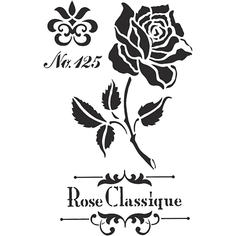 Stencil, rose, A4, ark 210x297 mm, 1 stk.