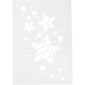 Stencil, stjerner, A4, ark 210x297 mm, 1 stk.