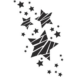 Stencil, stjerner, A4, ark 210x297 mm, 1 stk.