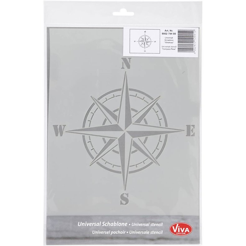 Stencil, kompas, A4, ark 210x297 mm, 1 stk.