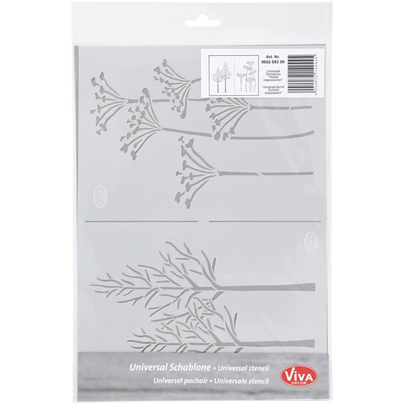 Stencil, efter&aring;r, A4, ark 210x297 mm, 1 stk.