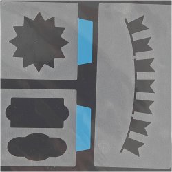 Stencil, 5 store motiver, ark 12,5x17,5 cm, 1 ark