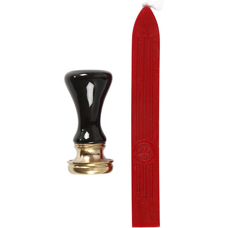 Lak og segl, diam. 17 mm, r&oslash;d, 1 s&aelig;t