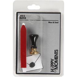 Lak og segl, diam. 17 mm, r&oslash;d, 1 s&aelig;t