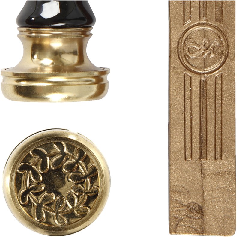 Lak og segl, diam. 17 mm, guld, 1 s&aelig;t