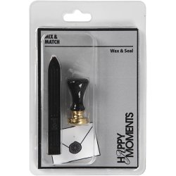 Lak og segl, diam. 17 mm, sort, 1 s&aelig;t