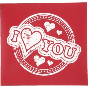 Screen stencil, I love you, ark 20x22 cm, 1 ark