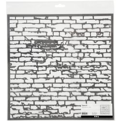Stencil, mursten, str. 30,5x30,5 cm, tykkelse 0,31 mm, 1 ark