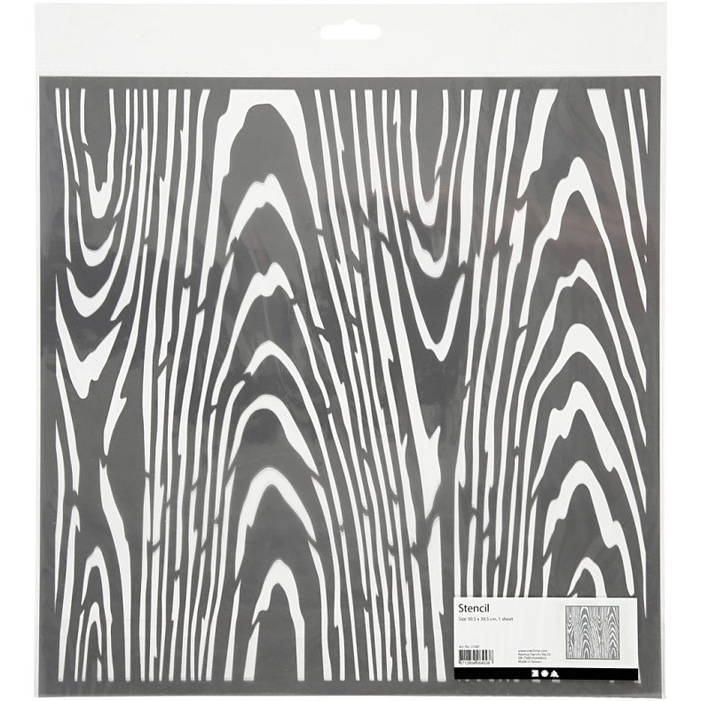 Stencil, tr&aelig;, str. 30,5x30,5 cm, tykkelse 0,31 mm, 1 ark