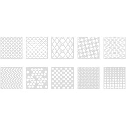 Stencil, str. 15x15 cm, tykkelse 0,31 mm, 10 ark/ 1 pk.
