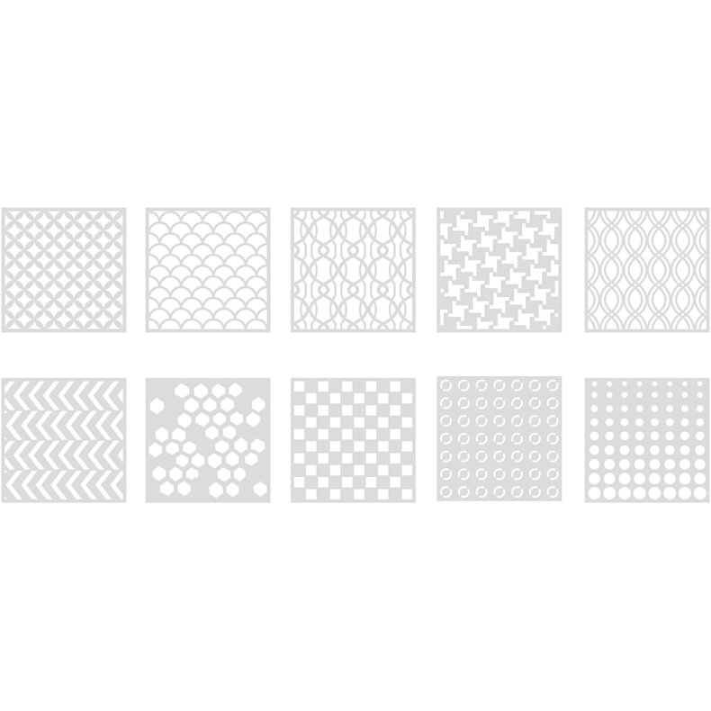 Stencil, str. 15x15 cm, tykkelse 0,31 mm, 10 ark/ 1 pk.