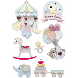 3D Stickers, baby, H: 25-70 mm, B: 20-55 mm, tykkelse 7 mm, 8 stk./ 1 pk.