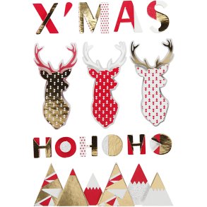 3D Stickers, rensdyr, H: 15-62 mm, B: 14-100 mm, tykkelse 5 mm, 15 stk./ 1 pk.