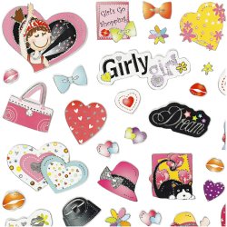 Stickers, pigetid, ark 15x16,5 cm, 1 ark