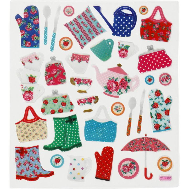 Stickers, haveliv, ark 15x16,5 cm, 1 ark