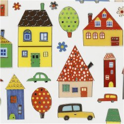 Stickers, byliv, ark 15x16,5 cm, 1 ark