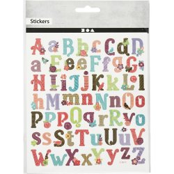 Stickers, alfabet, ark 15x16,5 cm, 1 ark