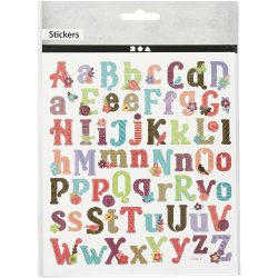 Stickers, alfabet, ark 15x16,5 cm, 1 ark