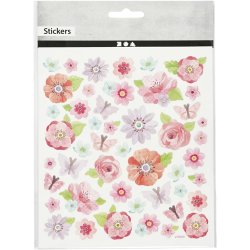 Stickers, for&aring;rsblomster, ark 15x16,5 cm, 1 ark