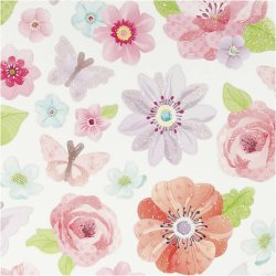 Stickers, for&aring;rsblomster, ark 15x16,5 cm, 1 ark