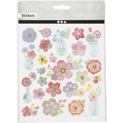 Stickers, for&aring;rsblomster, ark 15x16,5 cm, 1 ark