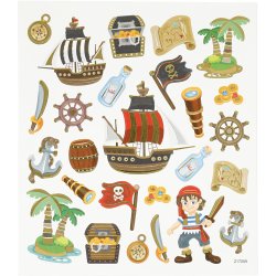 Stickers, pirater, ark 15x16,5 cm, 1 ark