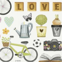 Stickers, fritid, ark 15x16,5 cm, 1 ark