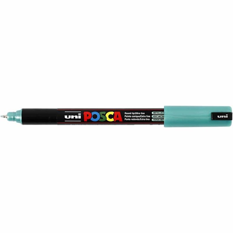 Posca Tusch, nr. PC-1MR, streg 0,7 mm, extra-fine, metal gr&oslash;n, 1 stk.