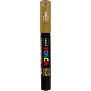 Posca Tusch, nr. PC-1M, streg 0,7 mm, extra-fine, guld, 1 stk.