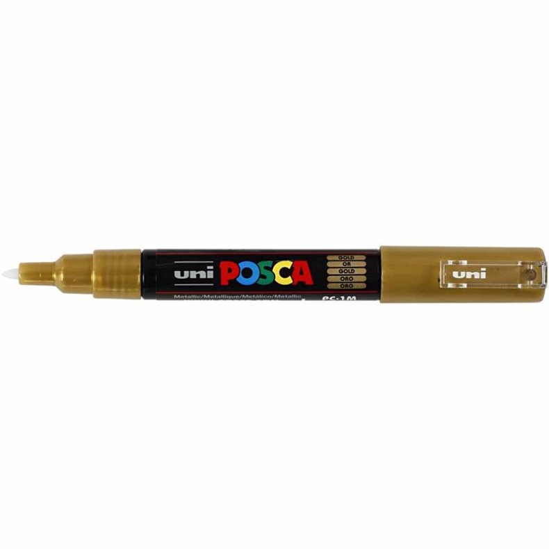 Posca Tusch, nr. PC-1M, streg 0,7 mm, extra-fine, guld, 1 stk.