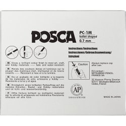 Posca Tusch, nr. PC-1M, streg 0,7 mm, extra-fine, ass. farver, 12 stk./ 1 pk.