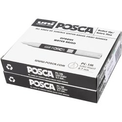 Posca Tusch, nr. PC-1M, streg 0,7 mm, extra-fine, ass. farver, 12 stk./ 1 pk.