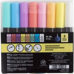 Posca Tusch, nr. PC-1M, streg 0,7 mm, extra-fine, 8 stk./ 1 stk.